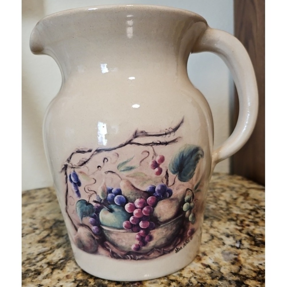 Yesteryears Pottery Stoneware Pitcher Marshall Pottery Texas.  8 In Made‎ In USA